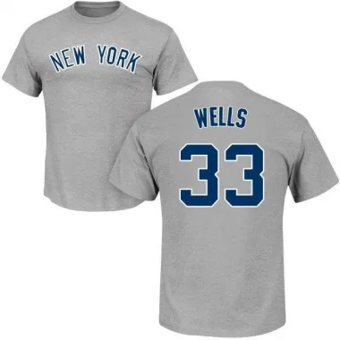 Gray Men's David Wells New York Yankees Roster T-Shirt -