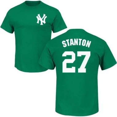 Green Men's Giancarlo Stanton New York Yankees St. Patrick's Day Roster T-Shirt -