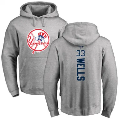 Men's David Wells New York Yankees Ash Backer Pullover Hoodie