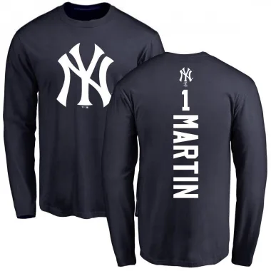 Navy Men's Billy Martin New York Yankees Backer Long Sleeve T-Shirt -