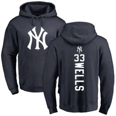 Navy Men's David Wells New York Yankees Backer Pullover Hoodie