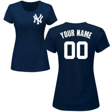 Navy Women's Custom New York Yankees Roster T-Shirt -