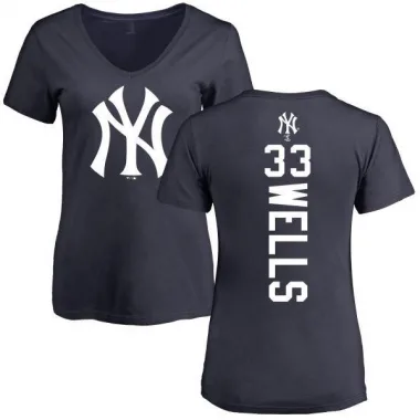 Navy Women's David Wells New York Yankees Backer Slim Fit T-Shirt -