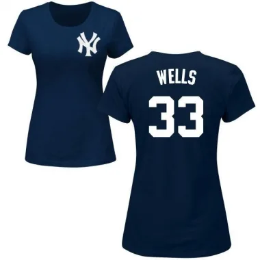 Navy Women's David Wells New York Yankees Roster T-Shirt -