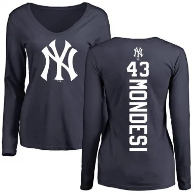 Navy Women's Raul Mondesi New York Yankees Backer Slim Fit Long Sleeve T-Shirt -