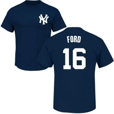 White Men's Whitey Ford New York Yankees Roster T-Shirt - Navy