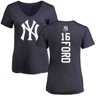 White Women's Whitey Ford New York Yankees Backer Slim Fit T-Shirt - Navy